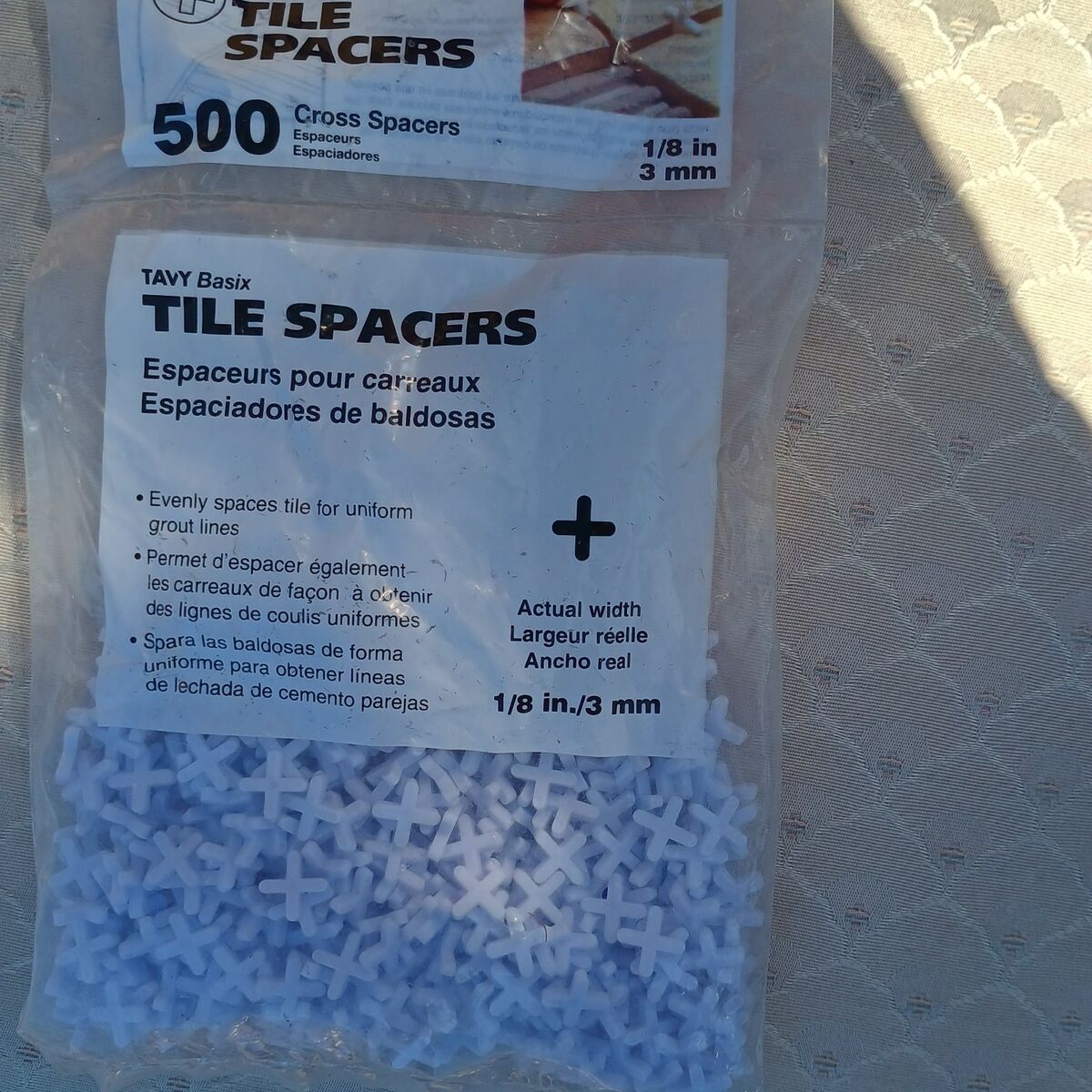new bag of 500 tile spacers