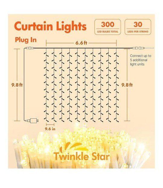 Brand new curtain string lights