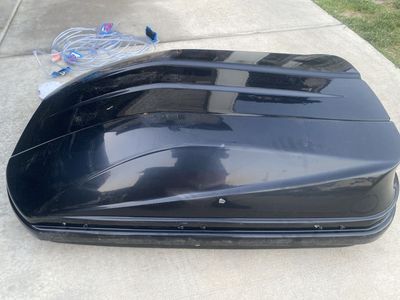 Black Rooftop Cargo Box with Mounting Hardware and keys