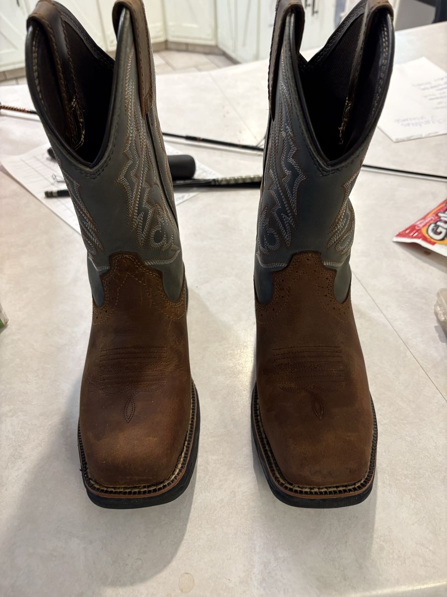Brazos Women's Western Cowboy Boots Brown Leather Square Toe Size 6.5