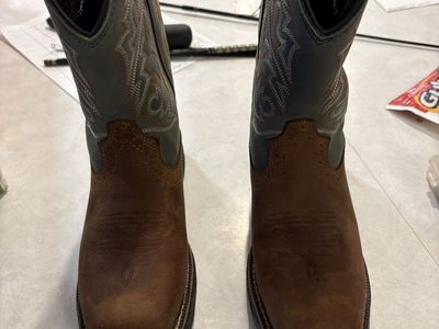 Brazos Women's Western Cowboy Boots Brown Leather Square Toe Size 6.5