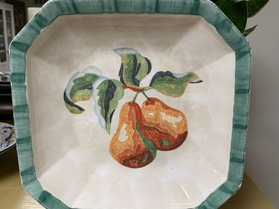 Vintage Italian Serving Bowl with Pear Motif