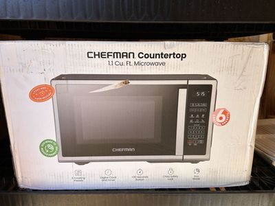 Chefman 1.1 Cuft Stainless Steel Microwave New