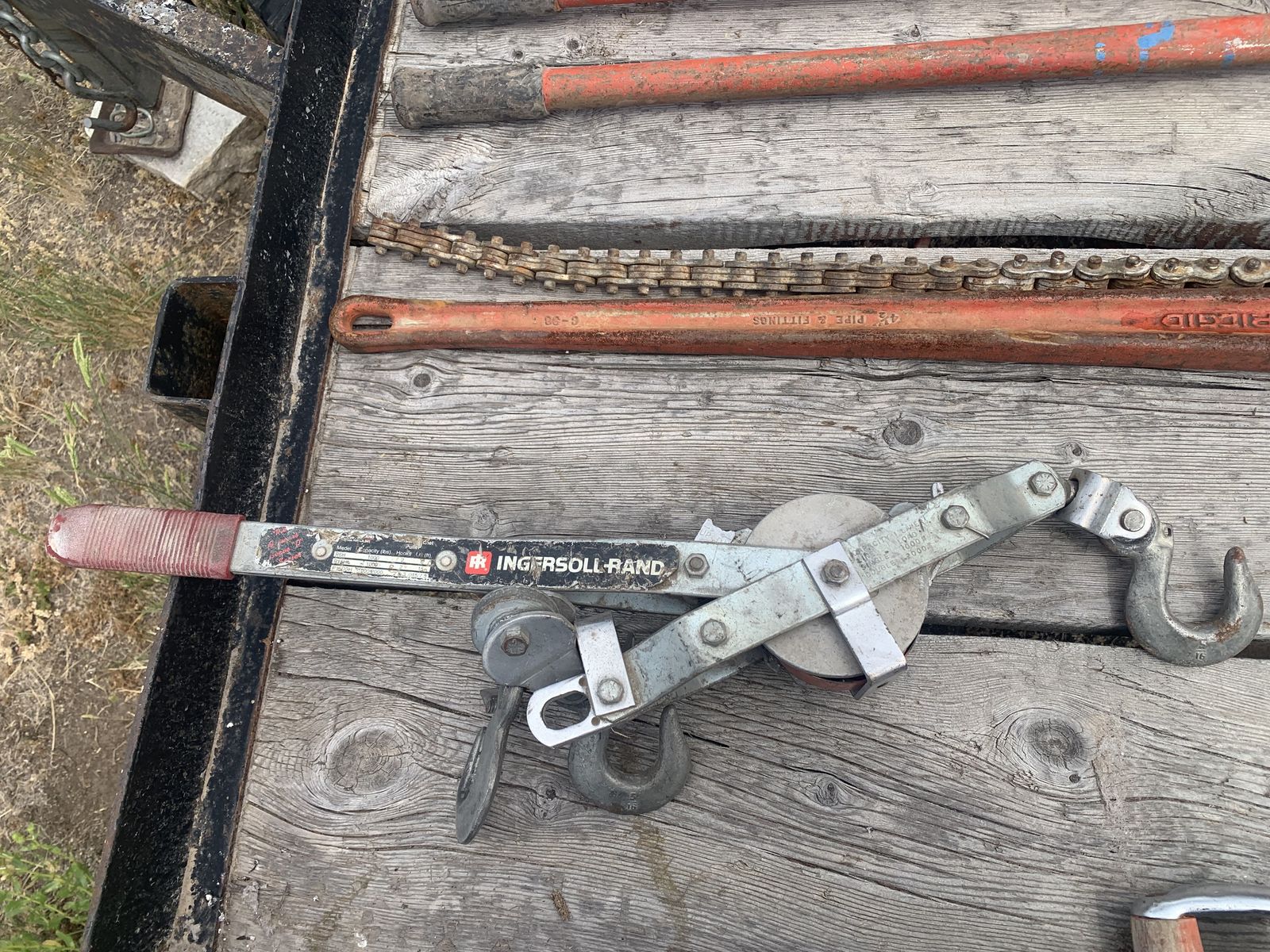 3 HOOK COME-ALONG, RIGID CHAIN PIPE WRENCH, HOMEMADE CUSTOMIZED WRENCH