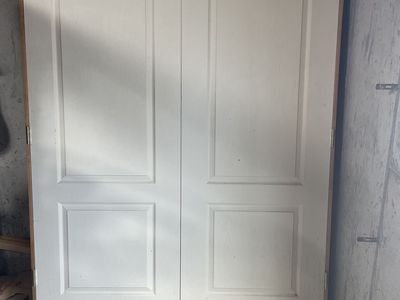 White Paneled Double Interior Door - Good Condition, Ready for Installation