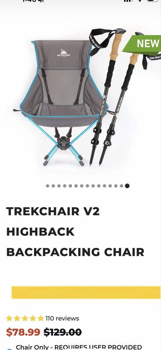 Hiking chair with poles