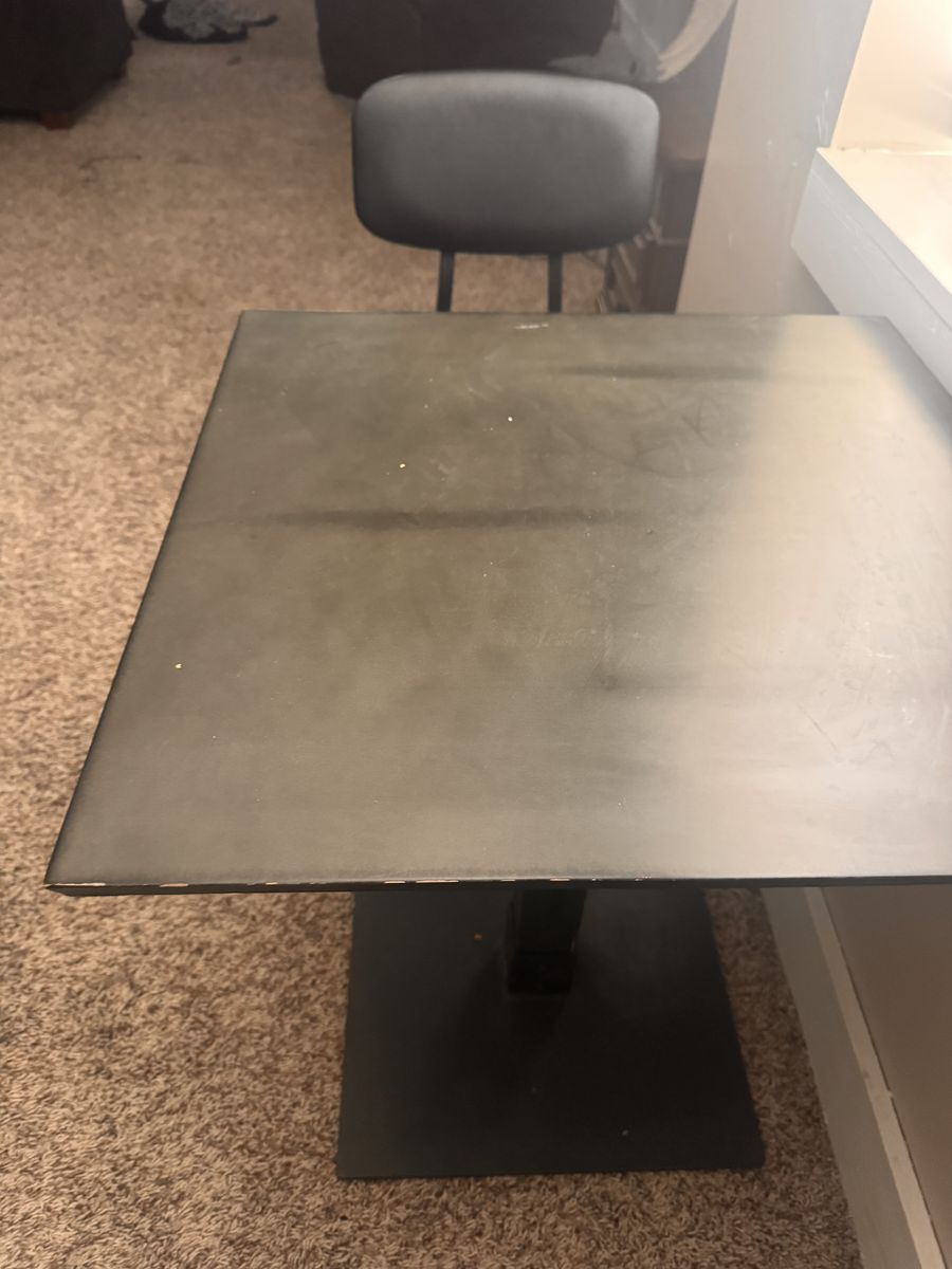 Industrial 24" x 24" Solid Wood Live Edge Table Top with Slate Gray Finish