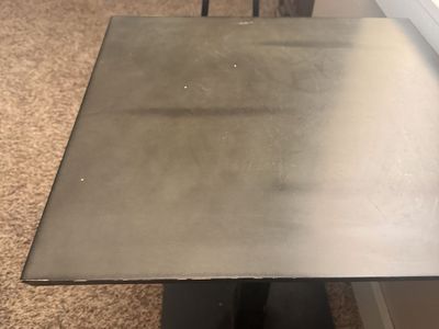 Industrial 24" x 24" Solid Wood Live Edge Table Top with Slate Gray Finish