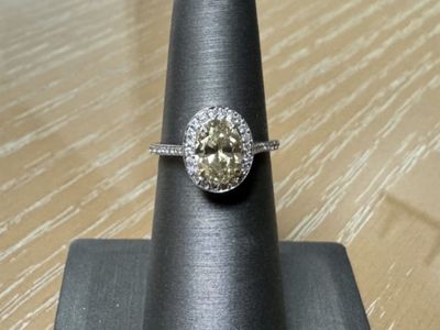 1.1 Carat Fancy Yellow Oval Cut Diamond Ring OBO