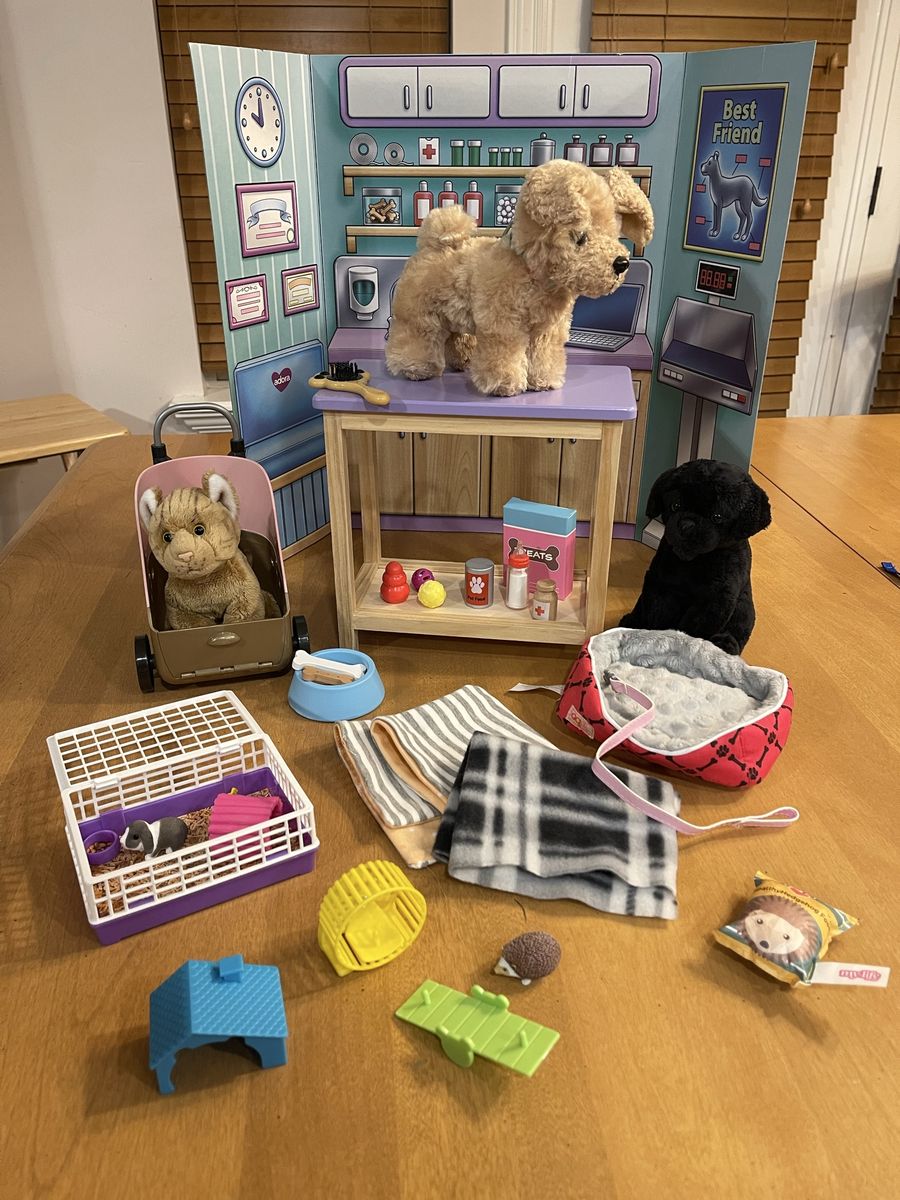 Adora Pet Vet Set for 18” dolls, includes 3 Our Generation Pets + accessories