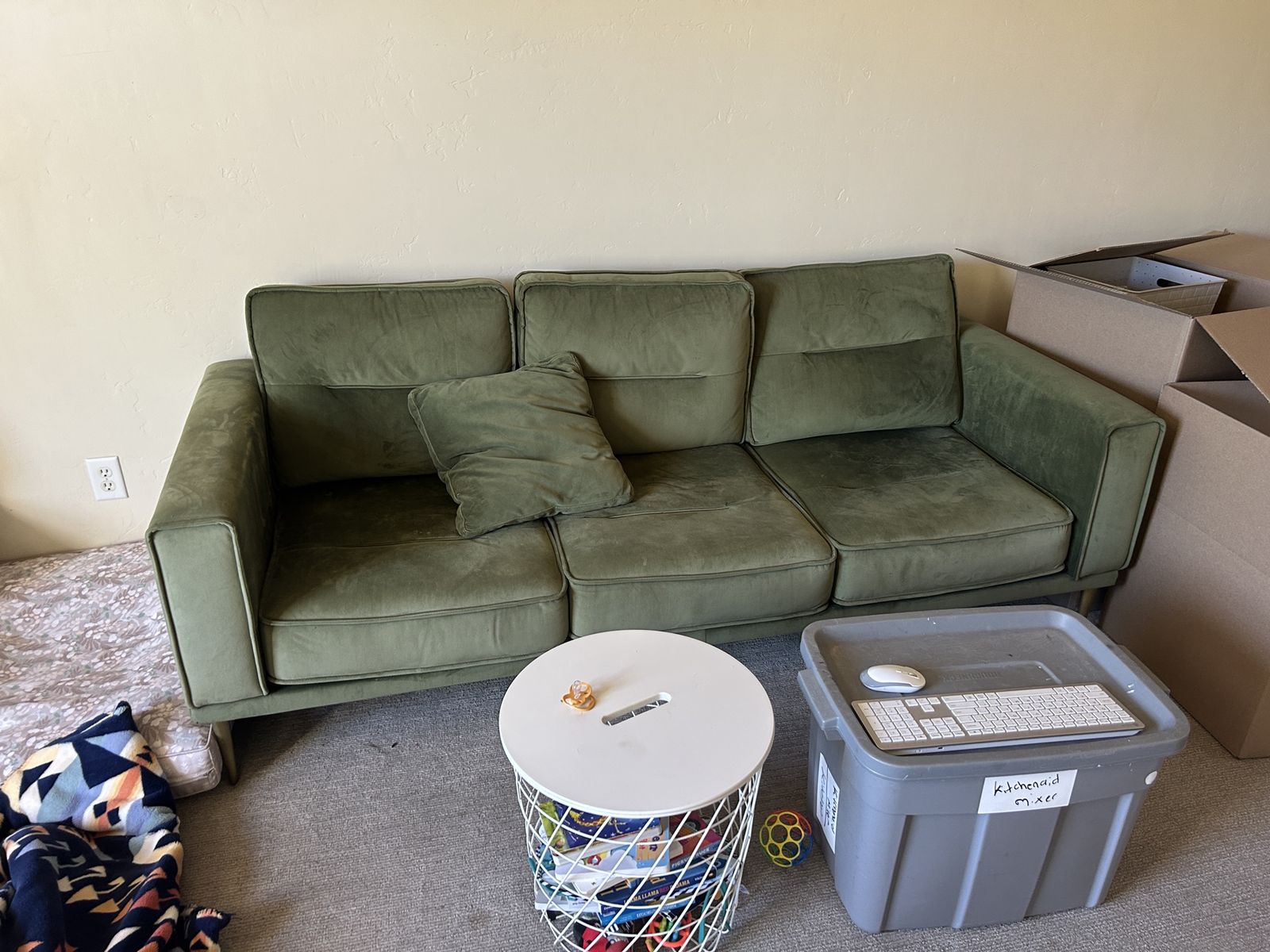 Velvet green couch