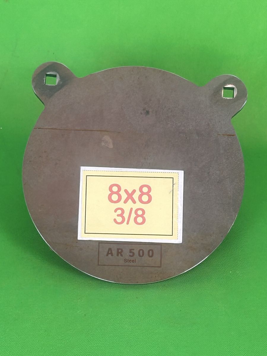 50% off —- 8” x 8” 3/8 AR500 Steel Gong Target