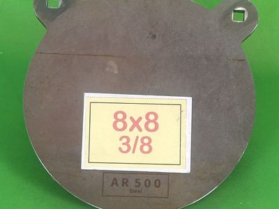 50% off —- 8” x 8” 3/8 AR500 Steel Gong Target