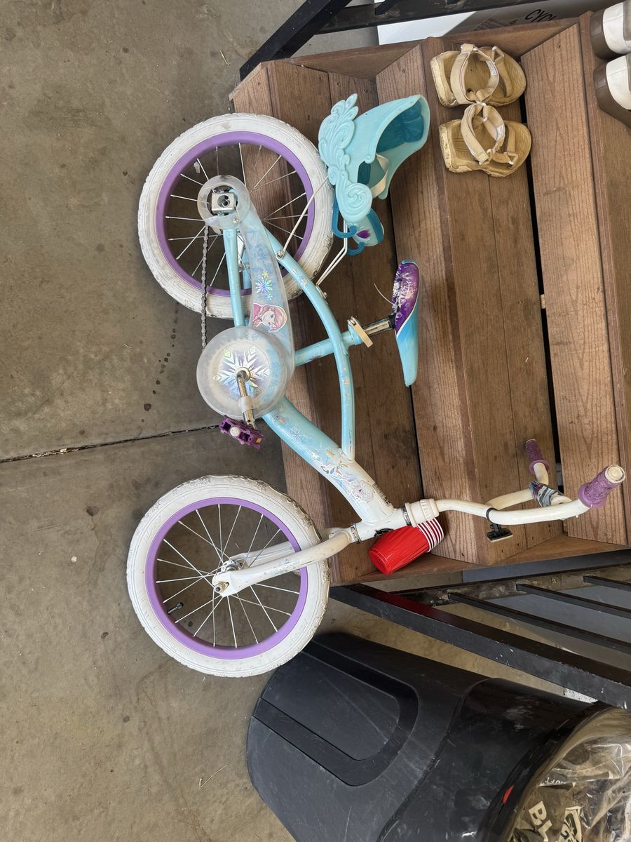 Disney Frozen Kids' Bike - Light Blue/Purple (Approx. 16-inch wheels)