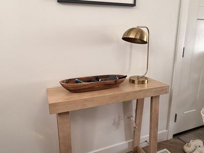 Light Wood Narrow Console Table Entryway Accent Table