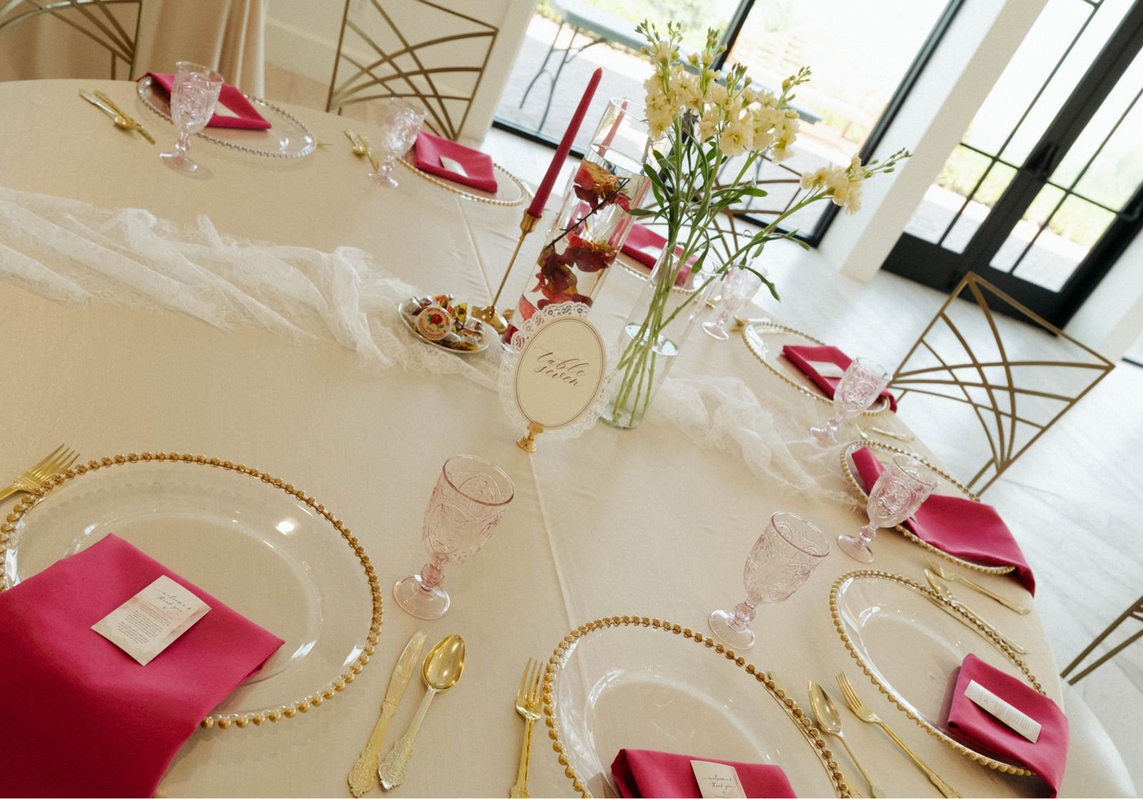 Clear Gold Beaded Charger Plates