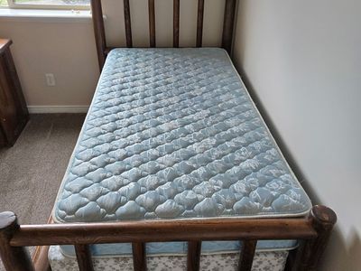 Twin Log Bed And Desk Set