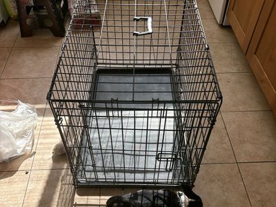 Medium Wire Dog Crate Kennel with Removable Tray and Carrying Handle