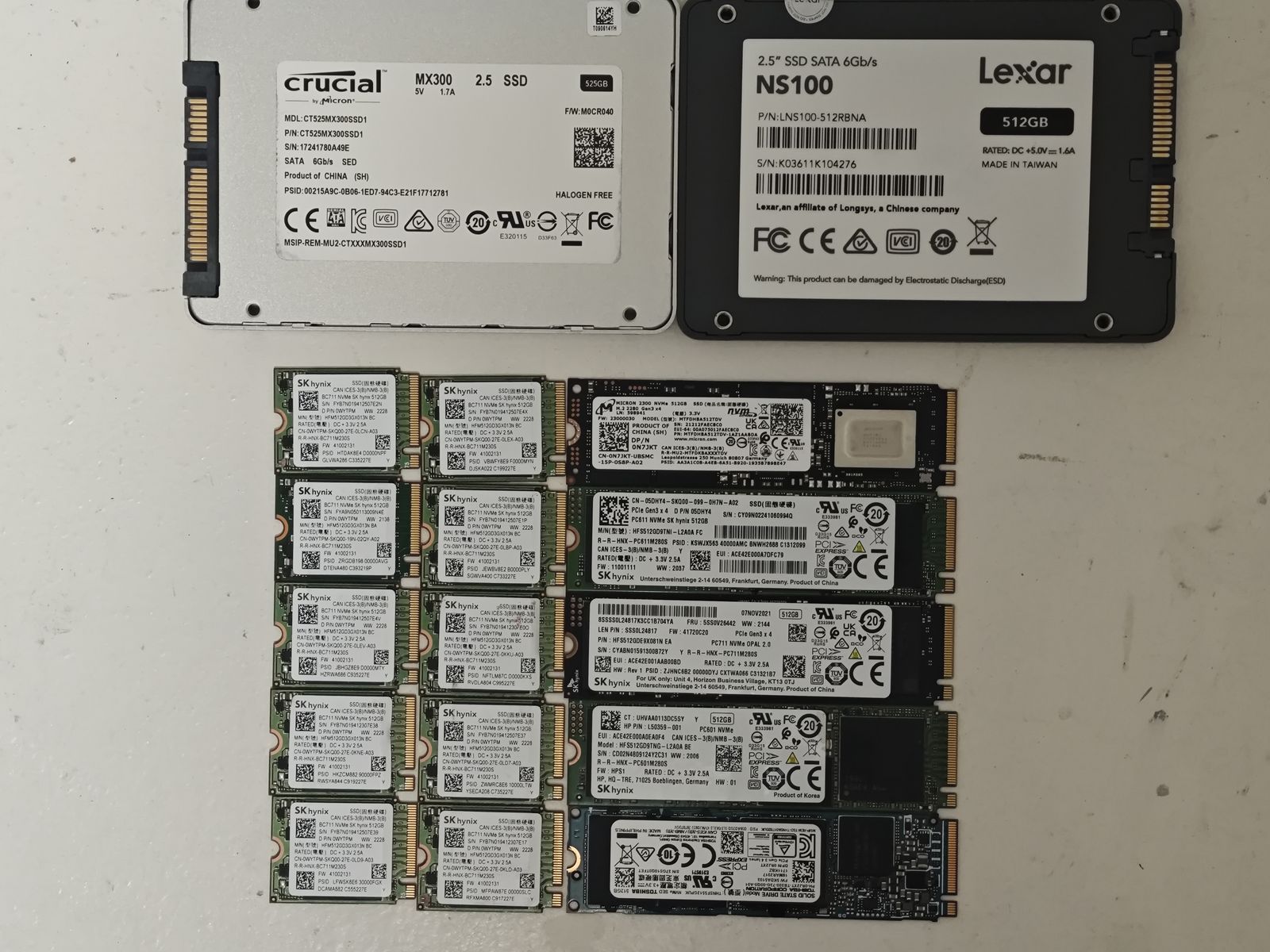 512GB SSDs for Laptop / Mini PC — SATA & NVMe | 98% health | Firm