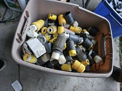 Giant box of miscellaneous plugs and receptacles