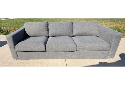 Modern Gray Fabric 3-Cushion Sofa Couch