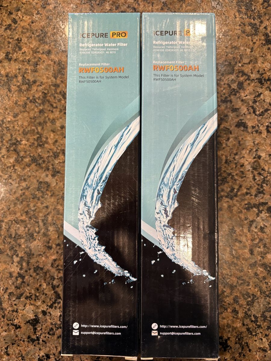 ICEPURE PRO RWF0500AH Refrigerator Water Filter (2-Pack) Whirlpool/Kenmore Compatible