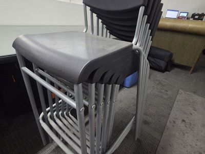 Stackable Black & Silver Office Chairs - Durable & Space-Saving Design