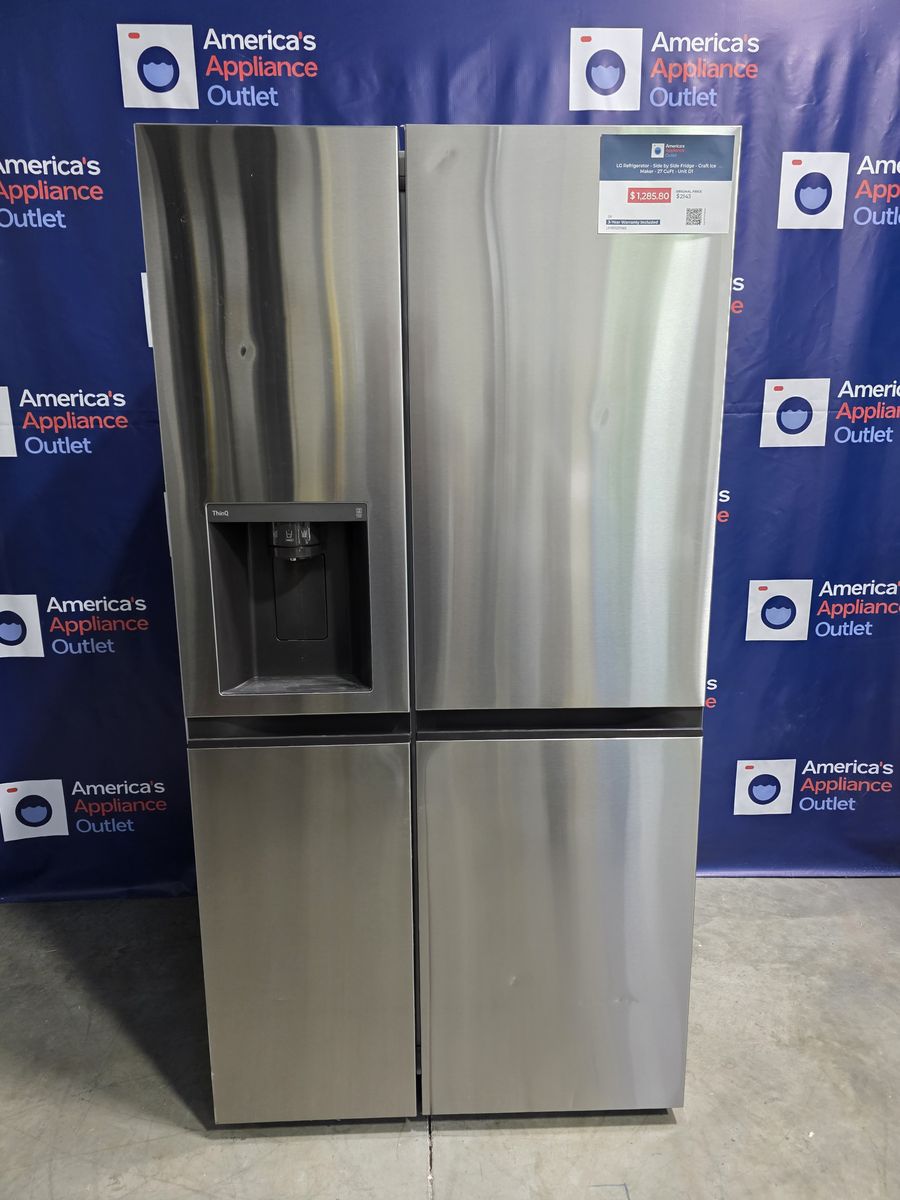 LG Smart Side-by-Side Refrigerator (PrintProof Stainless Steel), 36-Inch Wide, 27.2 Cu. Ft.