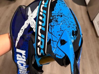 New OUMURS Motocross Helmet - Blue/Black - Size XL (61-62cm) - DOT Certified Off-Road Dirt Bike