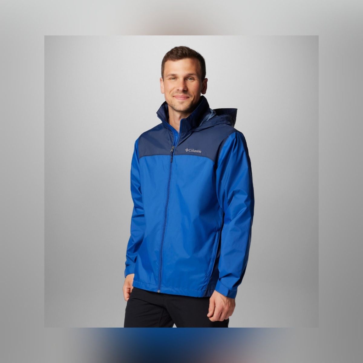 NEW Columbia Glennaker Lake II Packable Rain Jacket Royal Blue & Navy Large