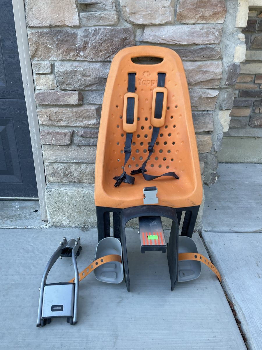 Deuter Kid Comfort 3 Child Carrier Backpack & Thule Yepp Maxi Child Bike Seat - Orange/Black