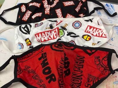 Marvel Themed Face Masks - Reusable Cloth Masks with Adjustable Ear Loops, 3-Pack (Adult Size)