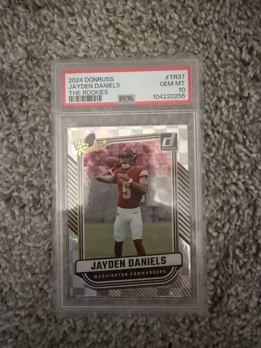 2024 Donruss Jayden Daniels The Rookies #TR37 Washington Commanders GEM MT 10 Football Card