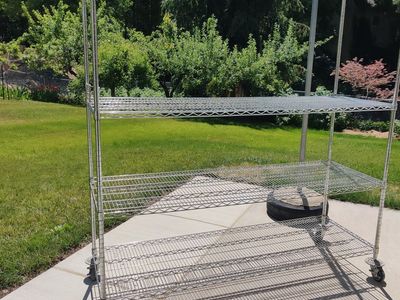 Professional bakers rack with wheels, Size is 72" wide x 24 " deep x 79" high