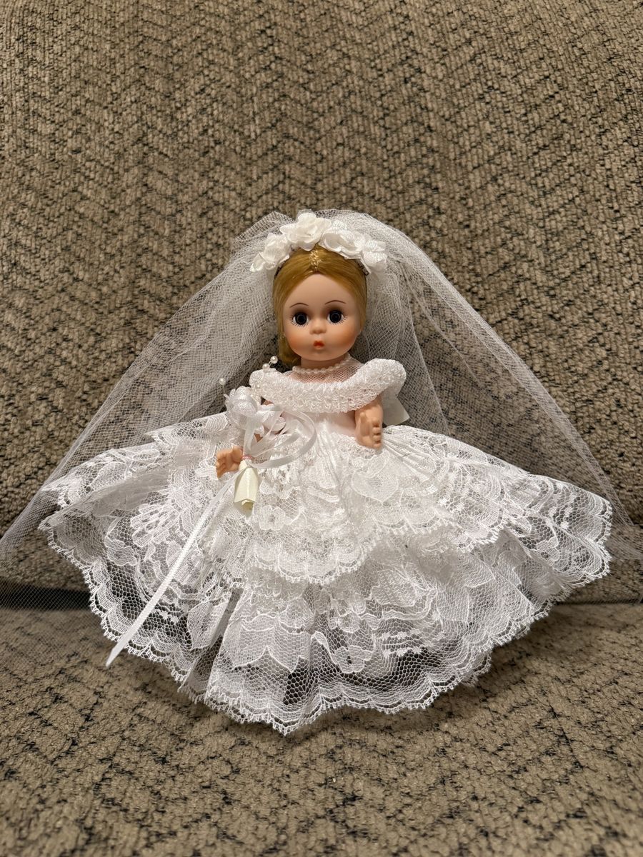 1990’s Madame Alexander’s Bride Doll - 8 inches - iridescent flowers