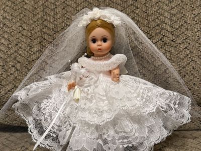 1990’s Madame Alexander’s Bride Doll - 8 inches - iridescent flowers