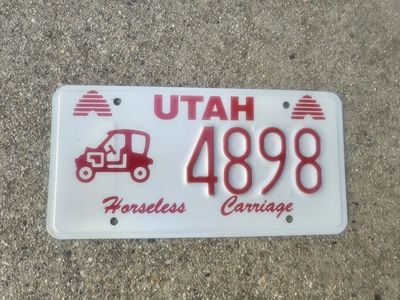 Utah Horseless Carriage license plate