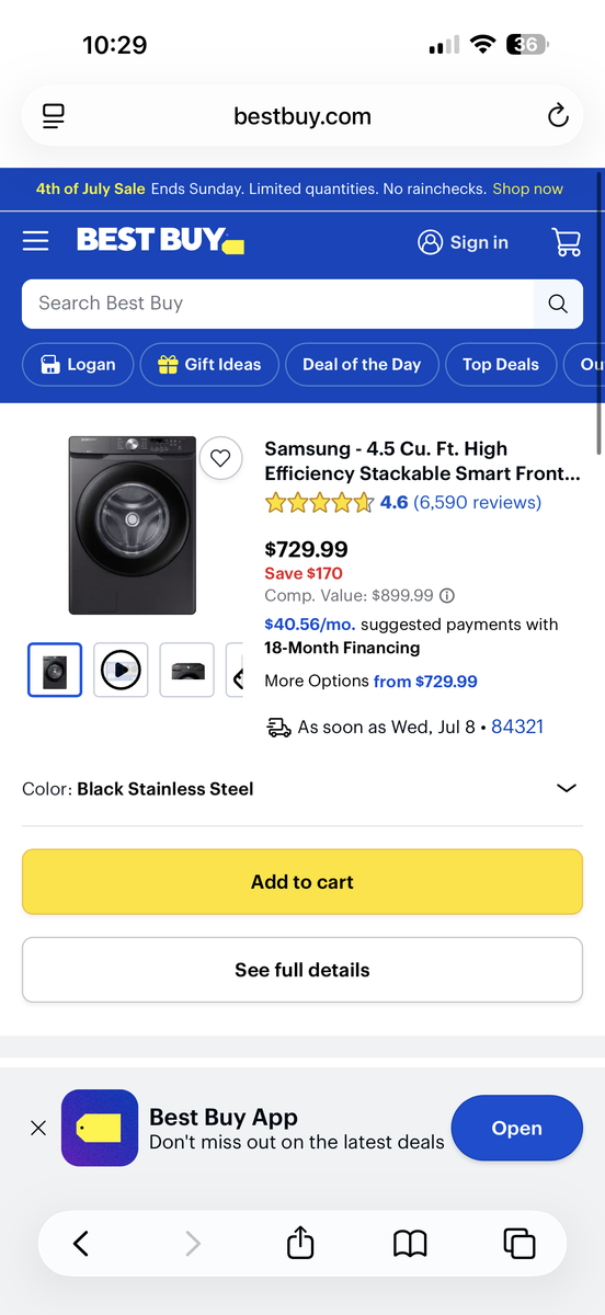 Samsung stackable washer and dryer. **dryer needs 125$ part)