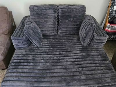 Gray Fuzzy Daybed Sofa