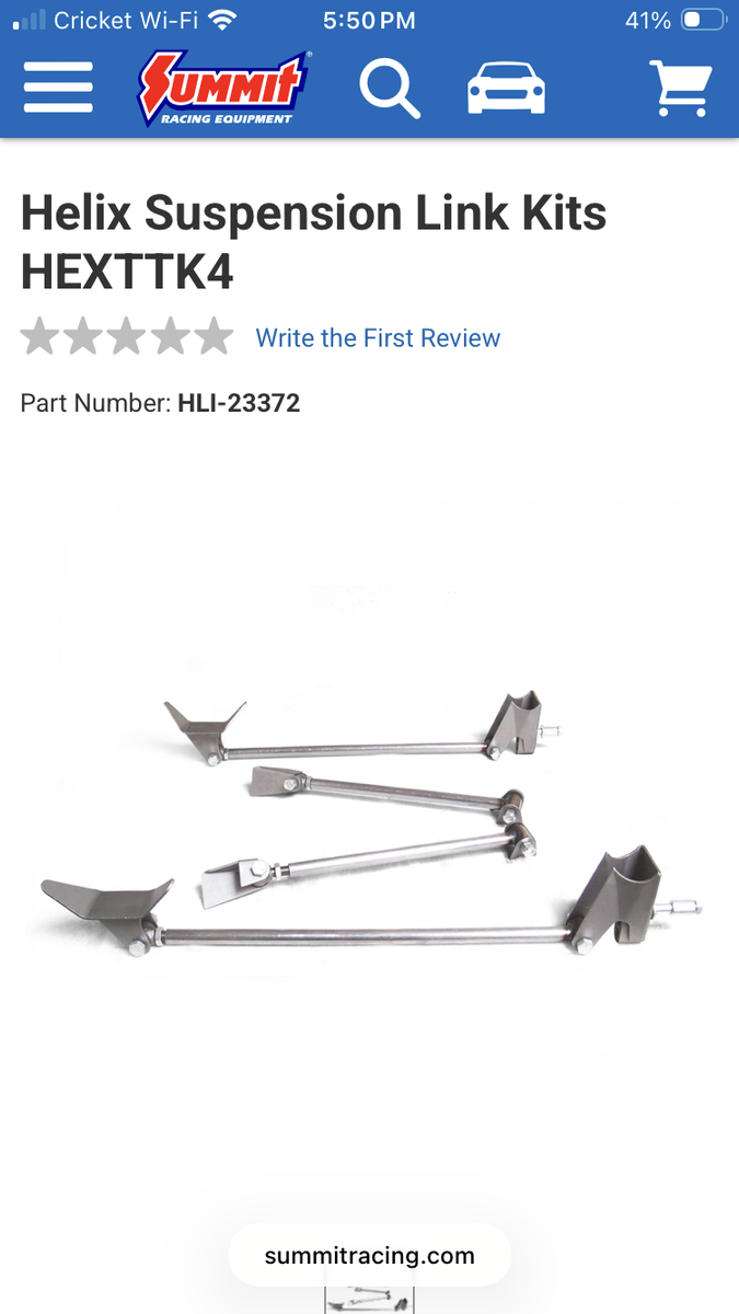triangulated 4 link suspension kit