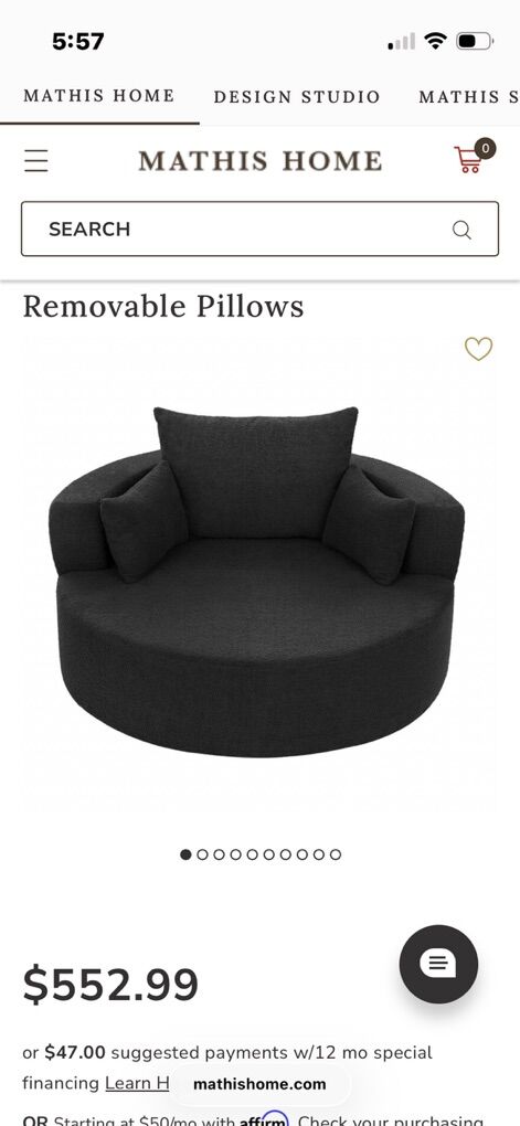 NEW Black Barrel, Accent Chair Round Sofa