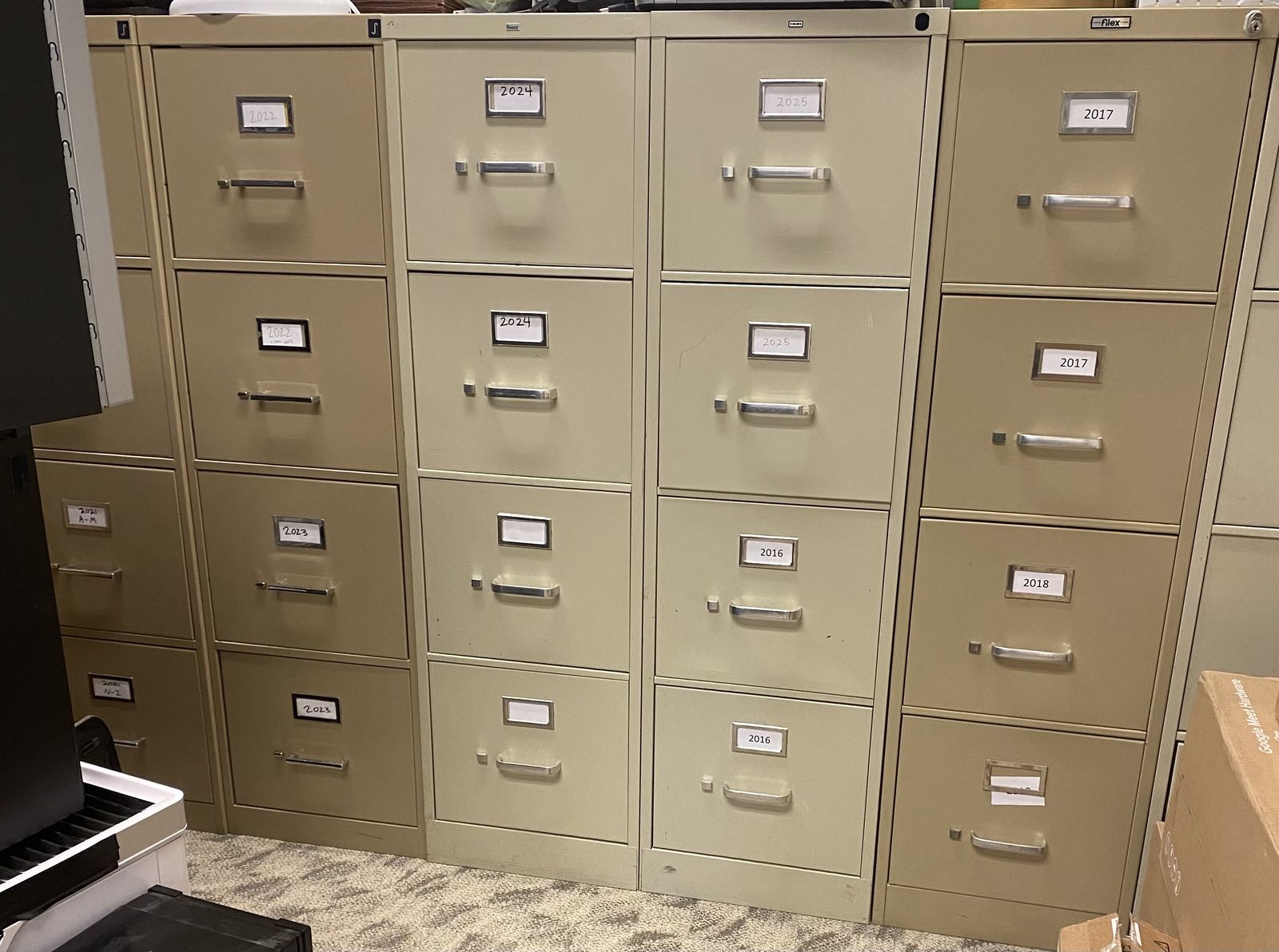Different Styles and Sizes Filing Cabinets