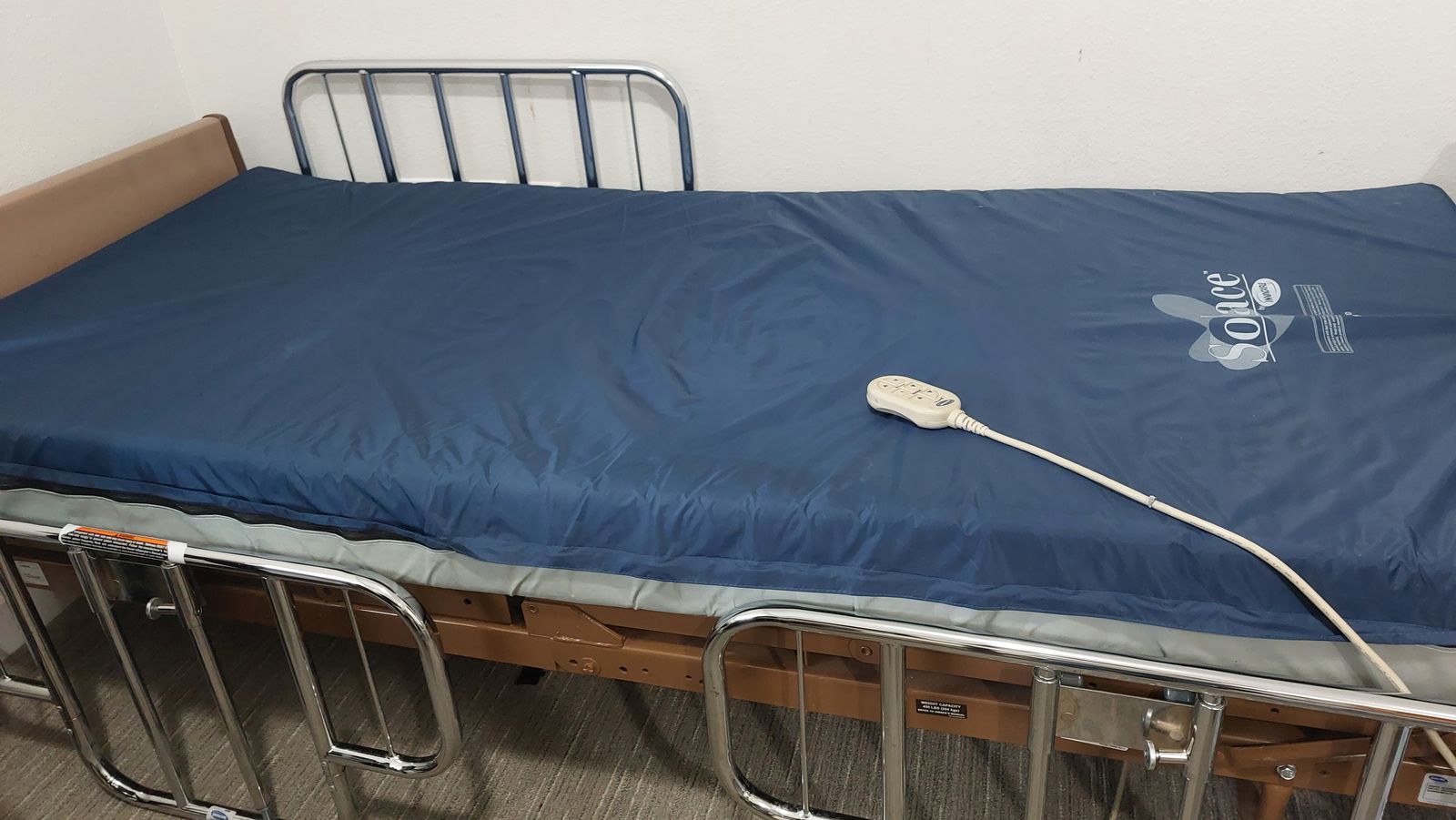 Hospital bed and tray