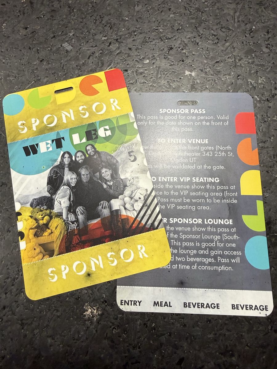 3-Wet Leg Sponsor/VIP passes- Ogden Twilight