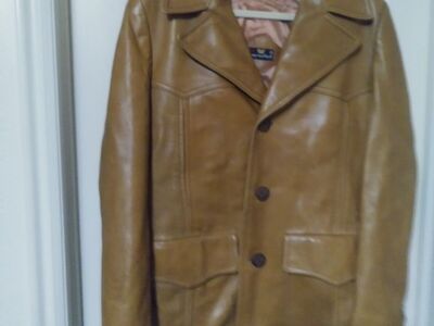 Vintage Cortefiel Leather Coat Jacket Mens 38