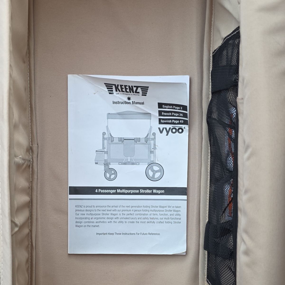 Keenz Vyoo 4-Passenger Multipurpose Stroller Wagon - Beige
