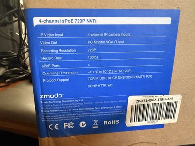 Zodo 4 Camera System With Dvr