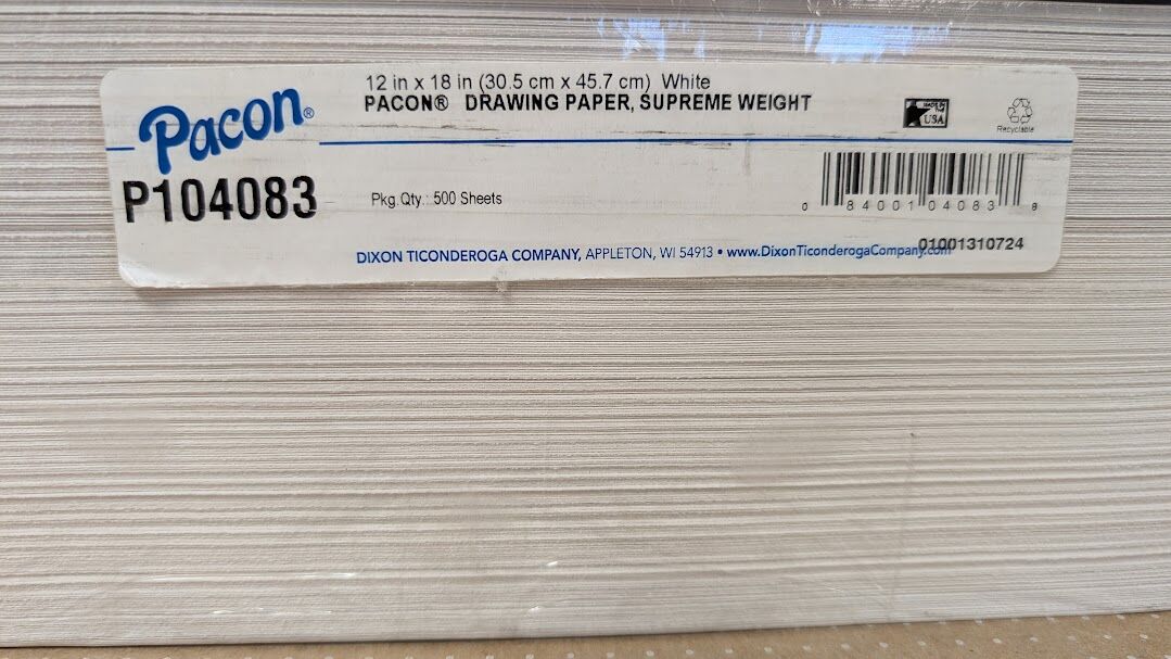 Pacon Arts and Crafts Drawing Paper, White, Supreme Weight, 12" x 18", 500 Sheets
