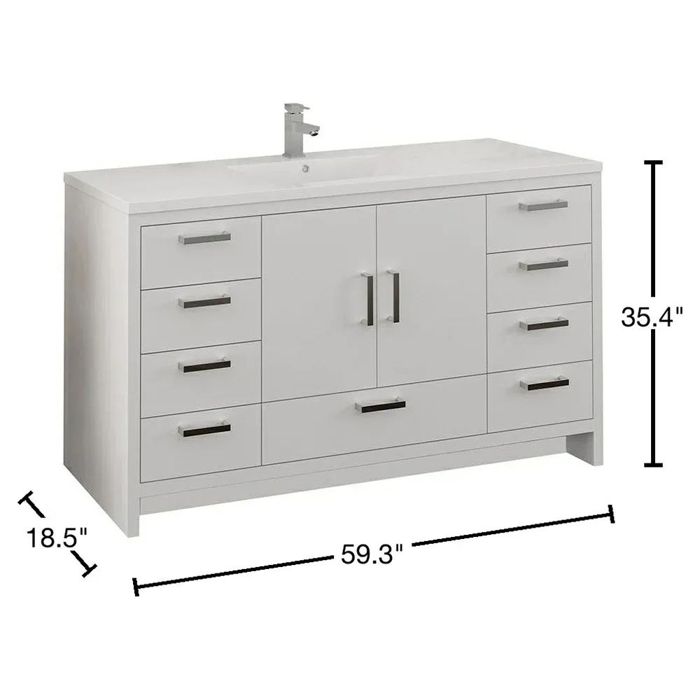 60" x 19" Free-Standing Bathroom Vanity