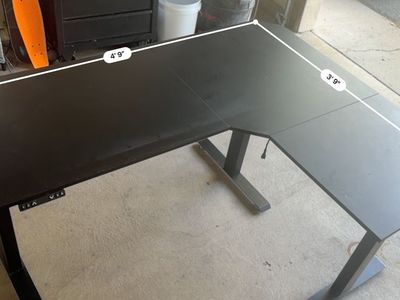 Black L-Shaped Adjustable Standing Desk 4'9" x 3'8" with Memory Presets